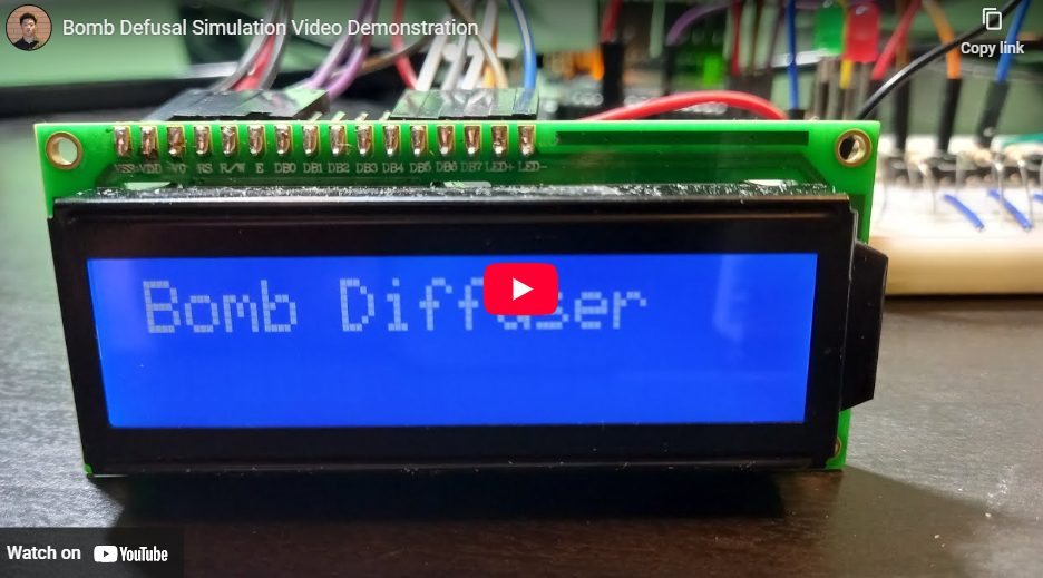 Bomb Defusal Simulation Video Demo