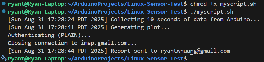 Linux Terminal Executing Automation Script