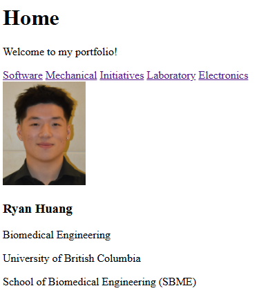 HTML Profile Layout